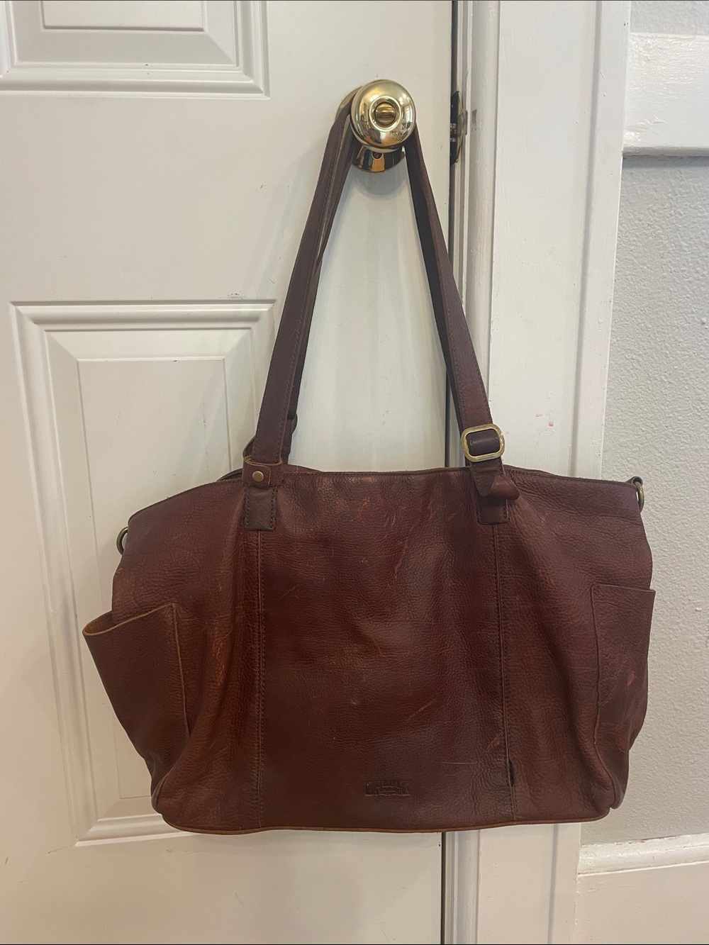 Duluth Trading Co Brown Leather Tote Bag